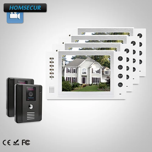 

HOMSECUR 8" Wired Video Door Entry Security Intercom+White Monitor for Apartment TC011-B + TM801R-W