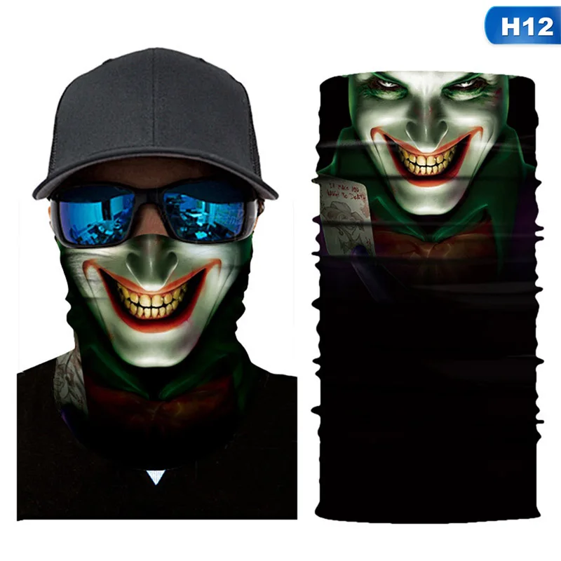 3D бесшовная Балаклава волшебный шарф для шеи маска для лица Призрак Череп Скелет голова бандана щит головной убор Бандана для мужчин велосипед - Цвет: 12