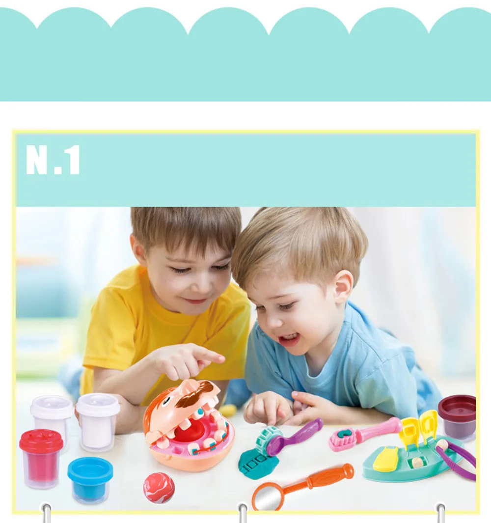 Детские игрушки детский Косплей стоматологи креативный Сделай Сам Пластилин и развивающие DIY зубная игрушка лучший подарок на день рождения