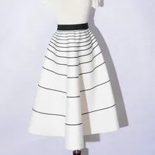Белого цвета пространство хлопок трапецевидное платье миди юбки для осени и зимы, женские, с высокой талией юбки для женщин, летняя стильная юбка в одном размере