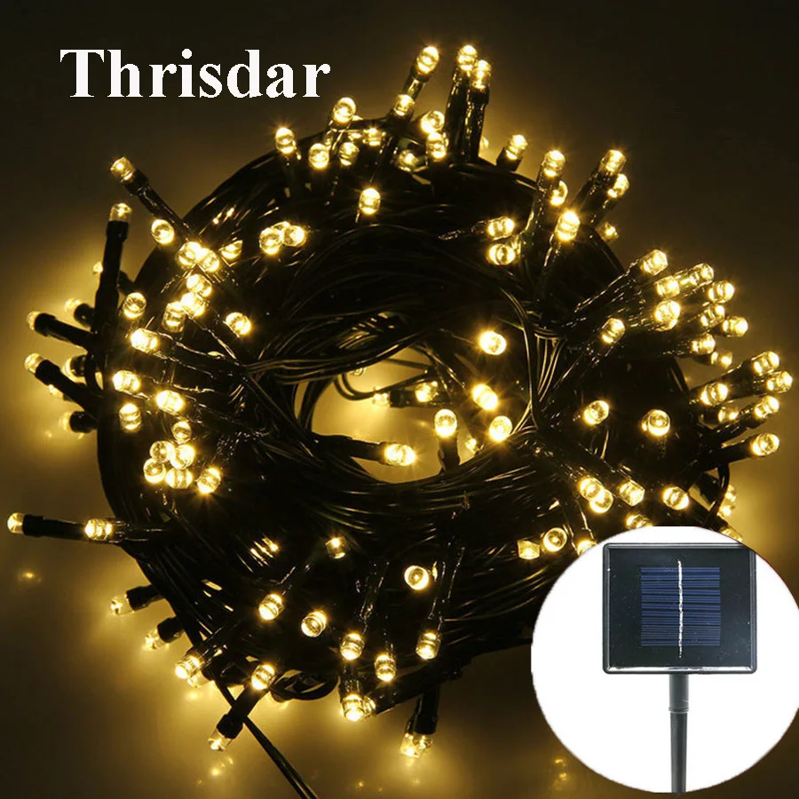 

Thrisdar 20M 30M 50M Solar LED String Fairy Light Garland 8 Mode Outdoor Wedding Party Holiday Christmas Solar Fairy Garland
