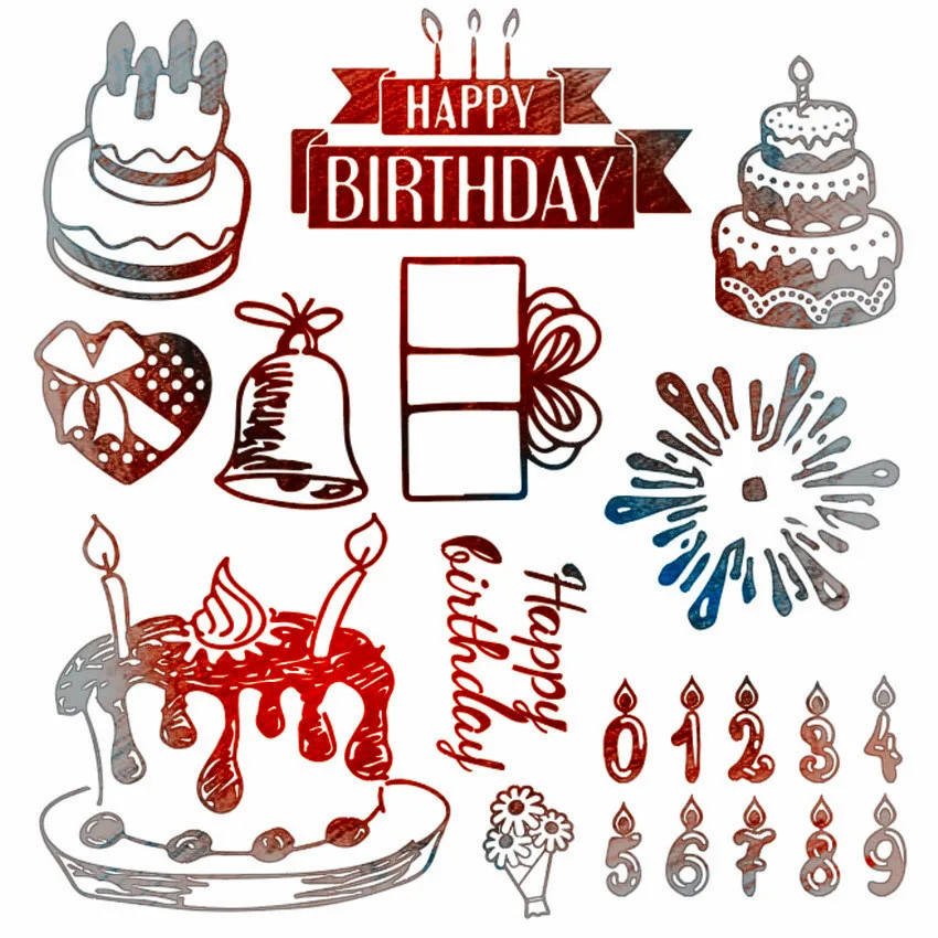 

PANFELOU Happy birthday cake Transparent Clear Silicone Stamp/Seal DIY scrapbooking/photo album Decorative clear stamp sheets