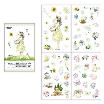 

DOLLRYGA Stickers lote jouet enfant Children Summer Cartoon Girl Gift knutselen kinderen Self-adhesive Children Sticker 4pcs/bag