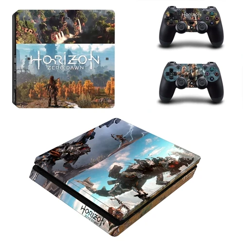 Horizon-Zero Dawn для PS4 тонкая наклейка для sony Playstation 4 Slim консоль+ 2 контроллера кожи наклейка для PS4 S Аксессуары - Цвет: YSP4S-1117