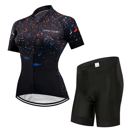 Профессиональный набор Джерси для велоспорта женская летняя одежда для велосипеда гелевая подкладка комбинезон облегающий костюм Одежда для велоспорта mtb комплект одежды - Цвет: jersey and pants 1