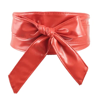 

15PCS/LOT SINGYOU Fashion Women Leather Belt Long Section of the Circle Soft Bowknot Wide Waistband Belts for Dress