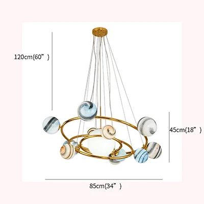 Скандинавские постмодерн подвесные светильники Гостиная Столовая круглая железная стеклянная лампа в форме планеты блеск творческая личность линия подвесные лампы - Цвет абажура: 13H cord