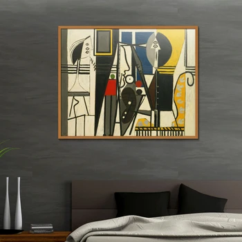 

Picasso And Model Painter Figure Painting Abstract Frameless Oil Painting Home decor Canvas drawing Spray art miniature
