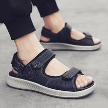 ARUONET/кожаные мягкие классические римские сандалии; Летние удобные уличные повседневные пляжные сандалии размера плюс; Мужская обувь; Sepatu; слипоны; Pria