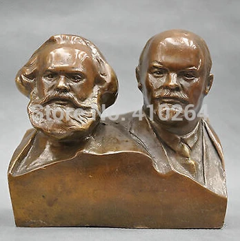 

WBY 6'' Great Communist Marx And Lenin Bust Bronze Statue