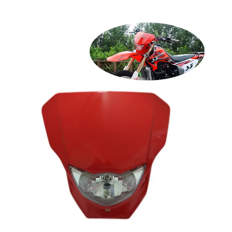 12V RED Universal motorcycle Enduro Headlight fairing With Bulb Dirt