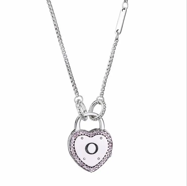

925 Sterling Silver Valentine's Day the New smooth oath Lock Sweater chain berloque Beads Fits European male Female accessorie