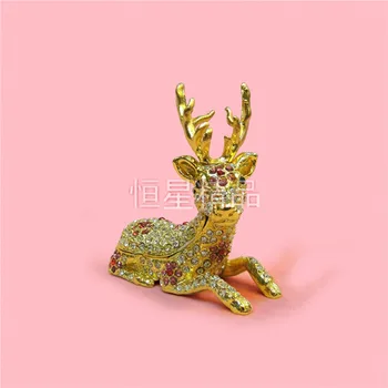

European Chinese style Metal enamel painted crafts Sika deer, home decoration desktop ornaments(A517)
