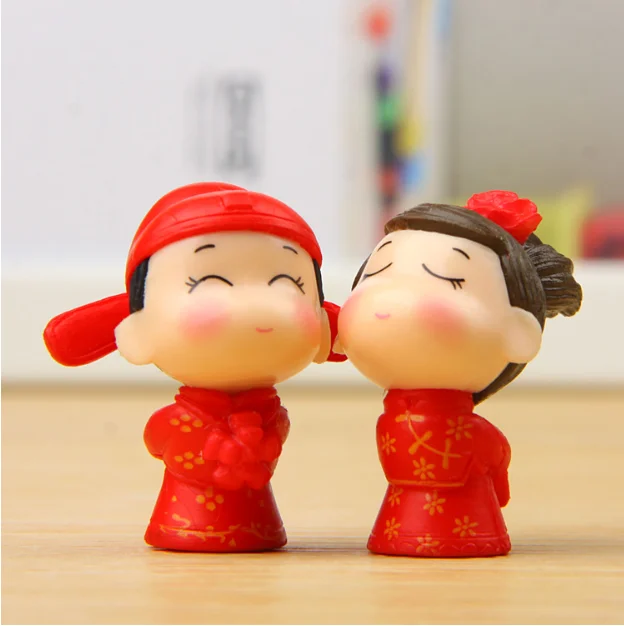 

2 pcs/set Micro landscape gardening, fresh, Xianggong, Niangzi, couple, bride and groom, moss waterscape landscaping accessories