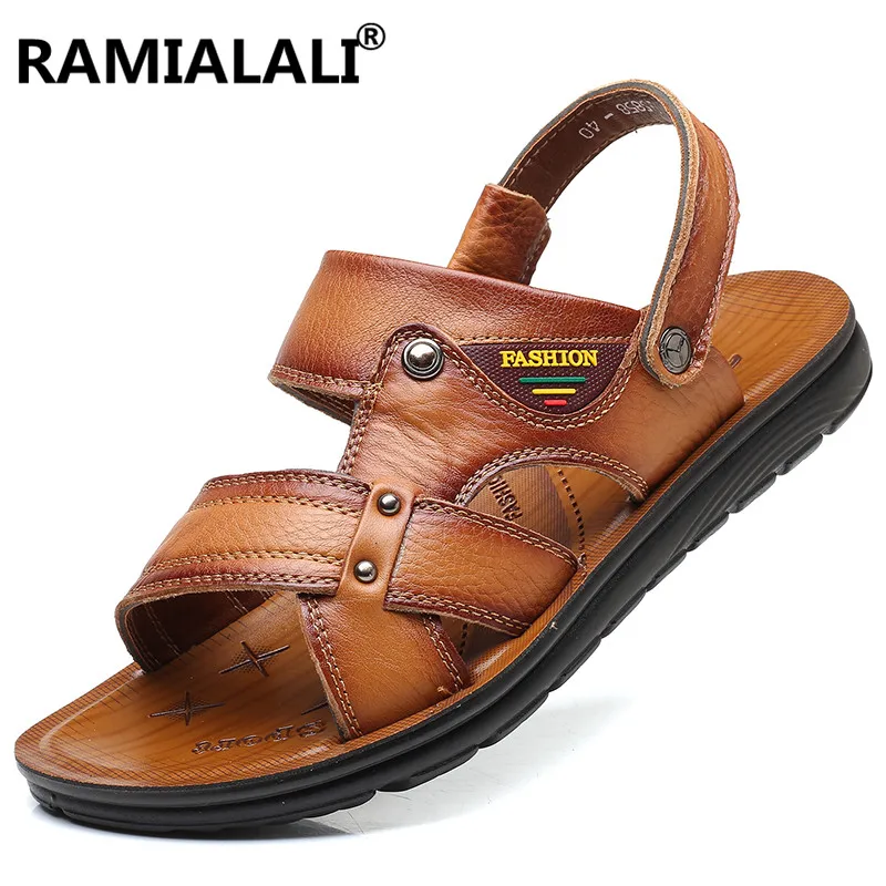 Buy Brand Summer Genuine Leather Sandals Men Casual