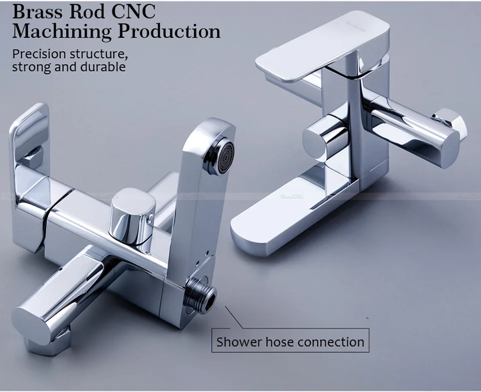 Ванная комната твердая латунь хром смеситель для ванны с душем настенный Ванная комната смесительный клапан с латунная ручка для душа набор