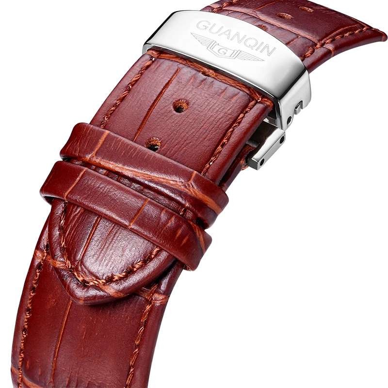 Мужские часы GUANQIN с двойным турбийоном, автоматические водонепроницаемые спортивные брендовые роскошные часы, мужские механические часы, наручные часы A