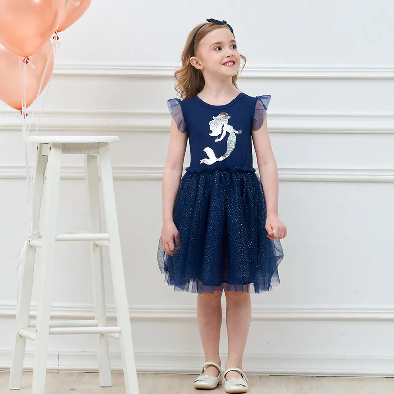 Dxton/ г. Детское летнее платье для девочек с единорогом лоскутное платье для девочек бальное платье-пачка для девочек хлопковая детская одежда SH4550