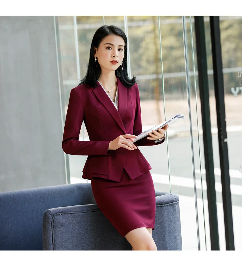 Elegant Uniforms Women Suit Office Lady Formal Blazer Set 2 Piece Pants Suits Fashion Jackets Trouser Autumn Winter XL 4XL