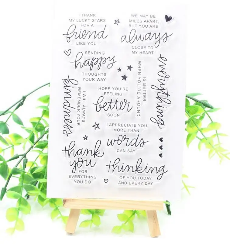 

Transparent Seal for DIY Clear Silicone Stamps words PVC Rubber Stamps