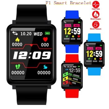 

F1 Smart Band Smart Bracelet 50m Waterproof Bluetooth Fitness Tracker Touch Screen Heart Rate Monitor Display Message Wristband