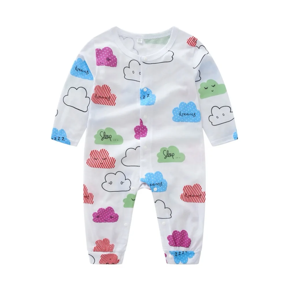 Baby Rompers Cotton Clothing Printed Cloud Fashion Romper White Long Sleeve O-neck Clothes Boys Girls Baby Rompers Cotton Clothing Printed Cloud Fashion Romper White Long Sleeve O-neck Clothes Boys Girls