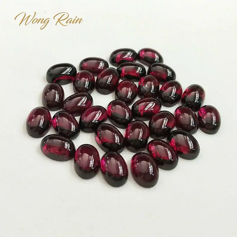 

Wong Rain Top Quality 1 PCS Natural 4 * 6 MM Oval Cut Garnet Loose Gemstone DIY Stones Decoration Jewelry Wholesale Lots Bulk