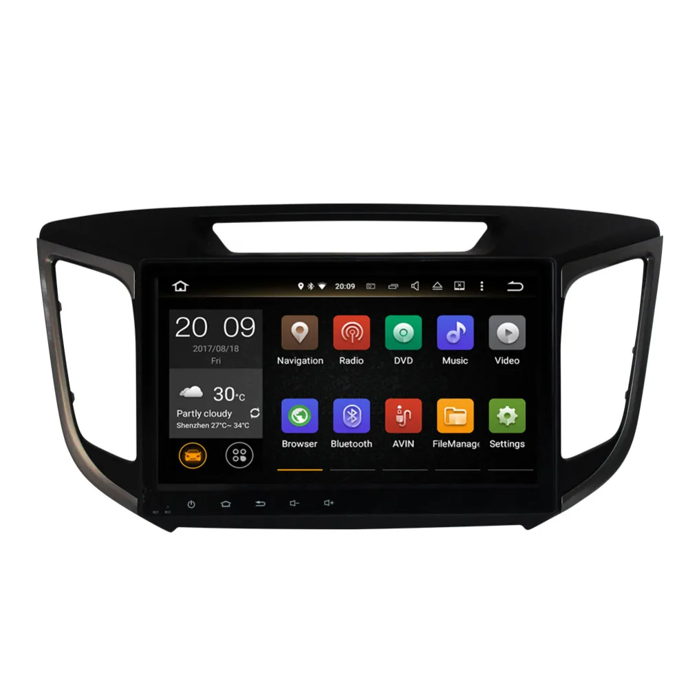 Top Octa Core Android 9.0 Car GPS For Hyundai Creta IX25 2014-2016with 4GB RAM Wifi BT RDS GPS Radio Navigation Map Head Unit player 4
