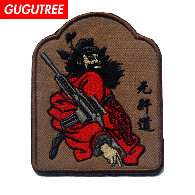 

GUGUTREE embroidery HOOK&LOOP Doors of the guard patches ghosts and gods patches badges applique patches for clothing AD-246