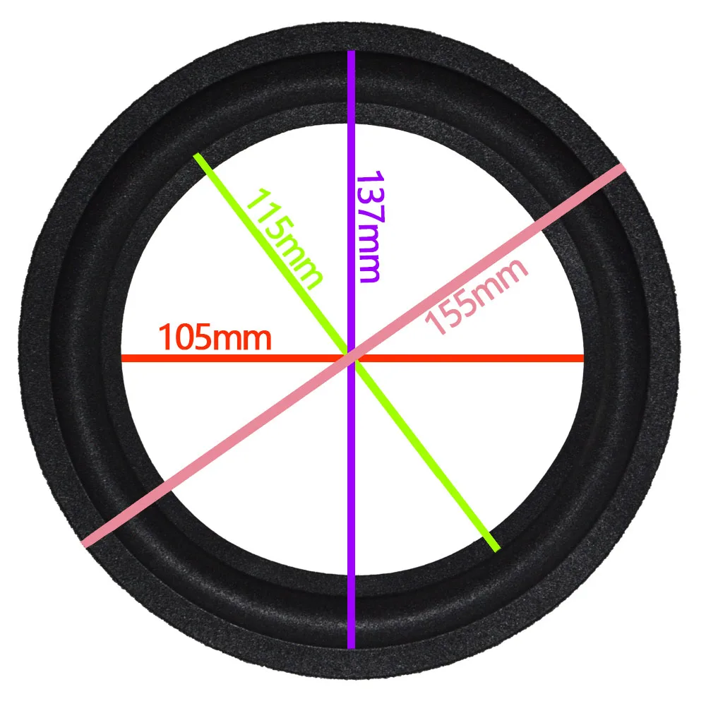 2 шт. кольцо из вспененного материала для динамика ремонт складное кольцо для сабвуфера аксессуары для ремонта динамиков 2,5 5 5,5 6 8 10 12 дюймов - Цвет: 6 inch