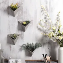 Ретро Простой цемент цветочный горшок настенный фруктовый чайный магазин стена старый Креативный цветочный композиция настенный треугольник цветочный горшок