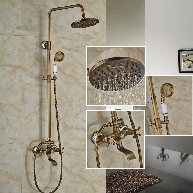 European Style bathroom Bath & Shower Mixer Faucet Double Handles Hot