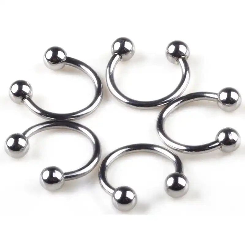 10 шт. титановый анодированный из нержавеющей стали для бровей для носа и губ перегородка ухо кольцо язык пирсинг ювелирные изделия для тела ...
