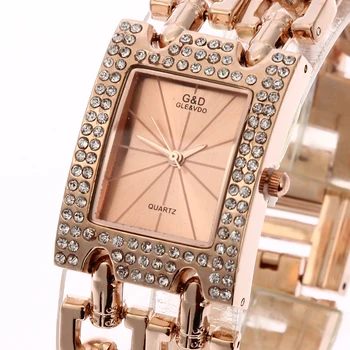 

XG57 New Fashion Women's Wrist Watch Analog Quartz Watches Stainless Steel Band Rose Gold
