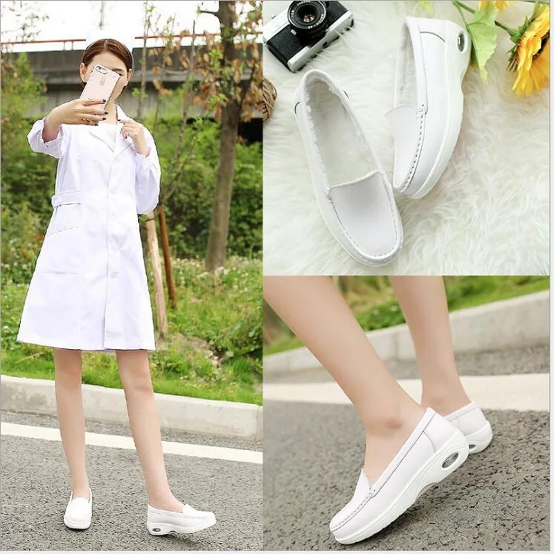 2018 New type of air cushion nurse shoe leather warm hospital work