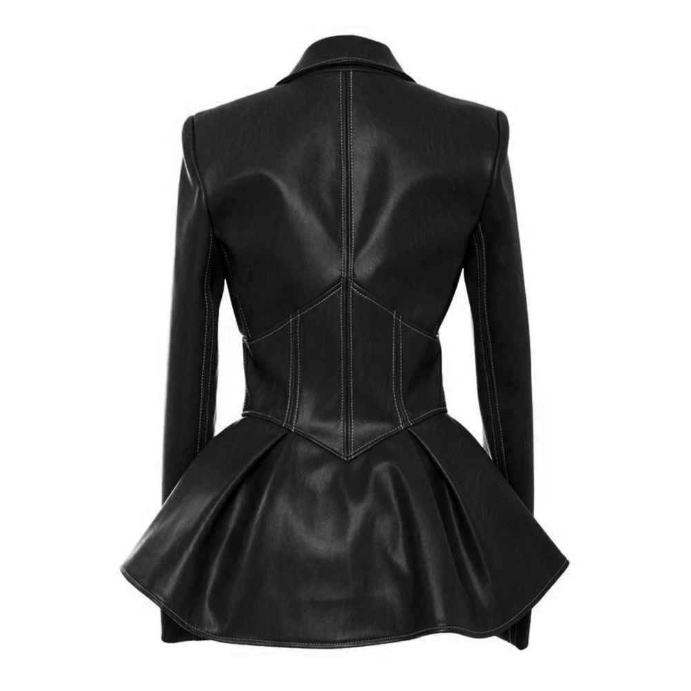 Sisjuly PU кожаные куртки женщины осень готическая мода горячая распродажа черный Винтаж высокая улица ветрозащитный тонкий дамы верхняя одежда пальто