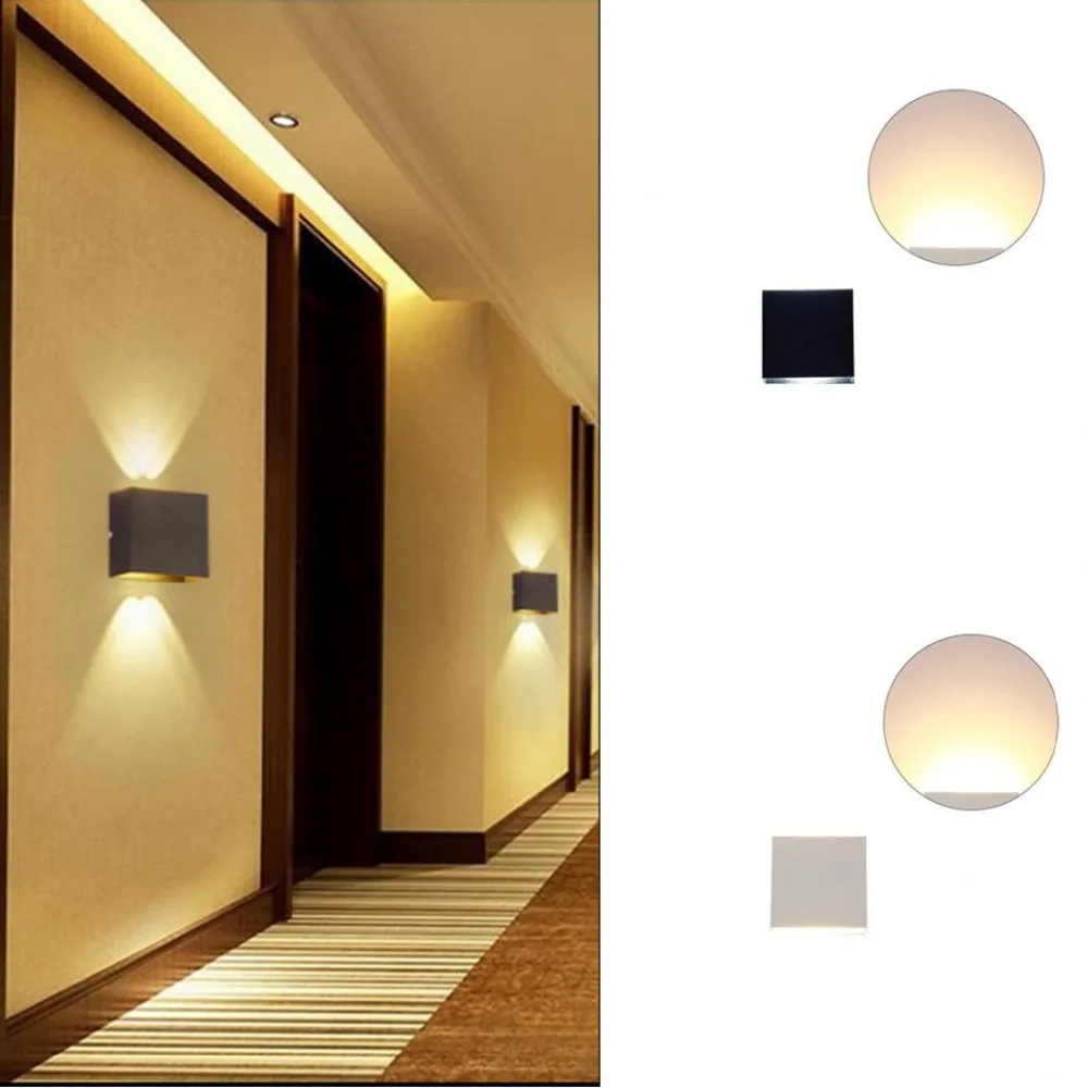 LED Wall Light 6W 12W Square Lamp For Indoor Bathroom Bedroom Bedside Living Room Lighting Lamps Fixture Wall Sconce