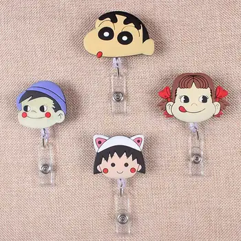 

Creative Cartoon Cute GirlBoy Retractable Plastic Badge Holder Reel Exhibition ID Enfermera Name Card Hospital Office Chest Card