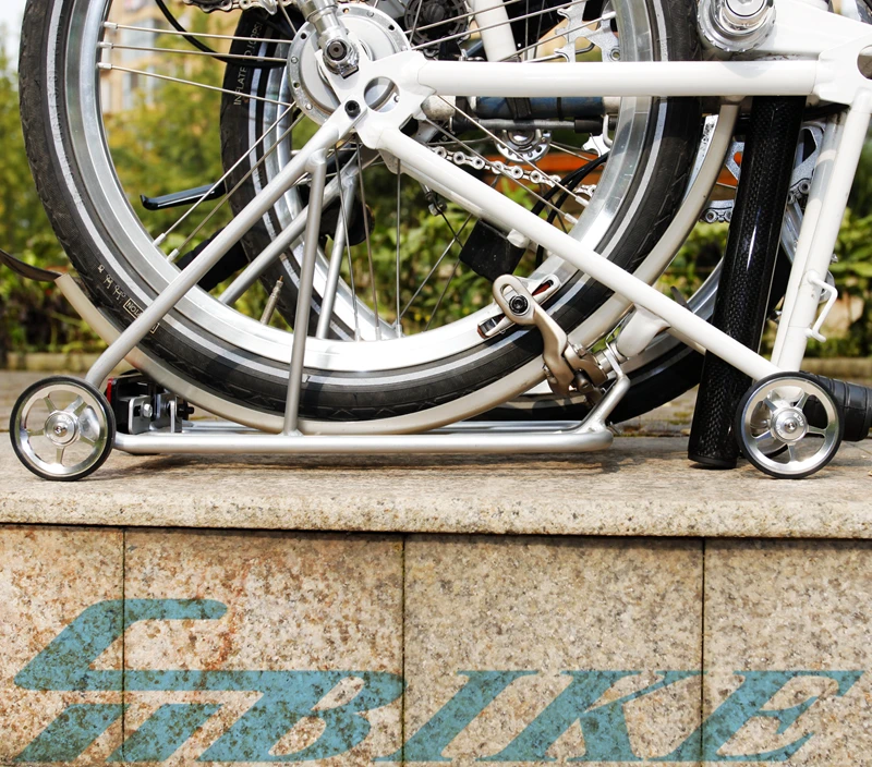 Стандартный Грузовой стеллаж TWTOPSE для складного велосипеда Brompton, алюминиевая легкая стойка с колесом, мини стойка для велосипедных аксессуаров 300 г