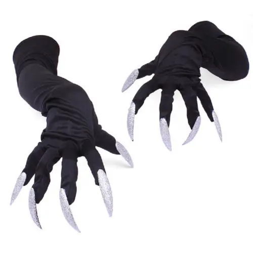 Коллекция года, новинка на Хэллоуин 3D длинные перчатки пальцев Рука теплая черный, белый цвет скелет перчатки жуткий перчатки аксессуары призрак кости Косплэй Декор