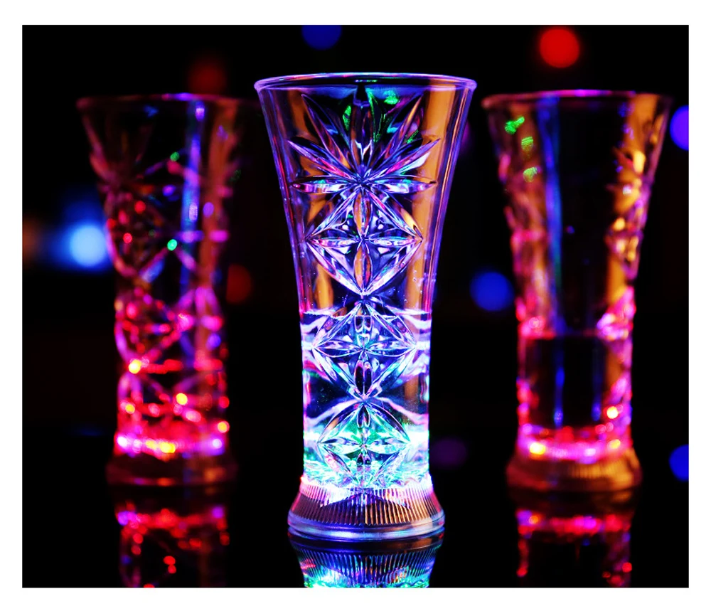 YANXIN Специальный светодиодный светильник, мигающая чашка, пивная кружка, чашка для напитков, красочная чашка для виски, вина, водки, домашняя посуда для питья, светящаяся