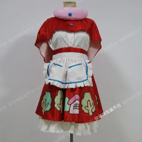 

[Customize] Anime! Supersonico Sonico Little Red Riding Hood Bunny Ears Lovely Maid Dress Uniform Cosplay Costume Free Shipping