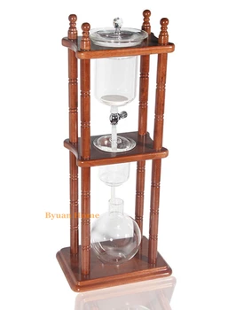 

BYUAN HOME Household Wood stand Dutch drip coffee maker 750ml Water/Ice drip coffee maker Ice coffee dripper coffee brewer
