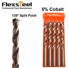 Flexsteel Tools M35 Cobalt Drill Bit Set,HSS-CO Drill Set 1.0-10MM, for Drilling on Hardened Steel, Cast Iron & Stainless Steel Flexsteel Tools M35 Cobalt Drill Bit Set,HSS-CO Drill Set 1.0-10MM, for Drilling on Hardened Steel, Cast Iron & Stainless Steel