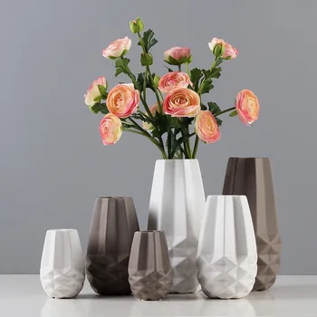 

American Creative Ceramic Dried Flower Vase Ornaments Table Flower Vase Miniature Figurine Desktop Crafts Home Decor Accessories
