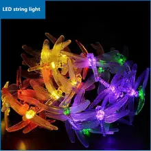 LED Бабочка Солнечная лампа строка светодиодные лампы 4.8 м/20 шт. свет Рождественские огни Открытый Праздничные рождественские украшения для дома 5