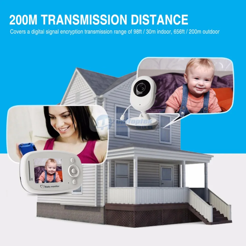  2.4GHz Wireless Infant Radio Babysitter Digital Video Camera Sleeping Baby Monitor Night Vision Tem