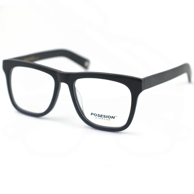 Винтажные большие черные квадратные ацетатные мужские оправы для очков модные дизайнерские большие прозрачные линзы оптические очки для женщин
