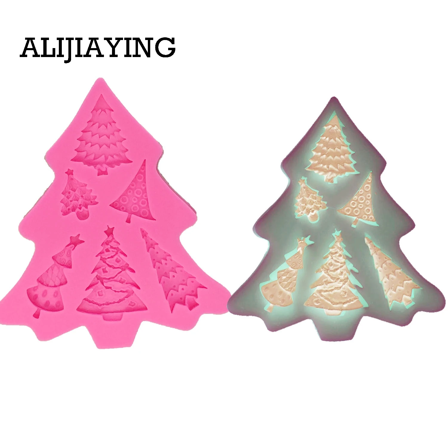 

M0871 1Pcs Christmas tree Sugarcraft Silicone mold cake decorating tools Fondant chocolate moulds Fimo Clay Candy Moulds
