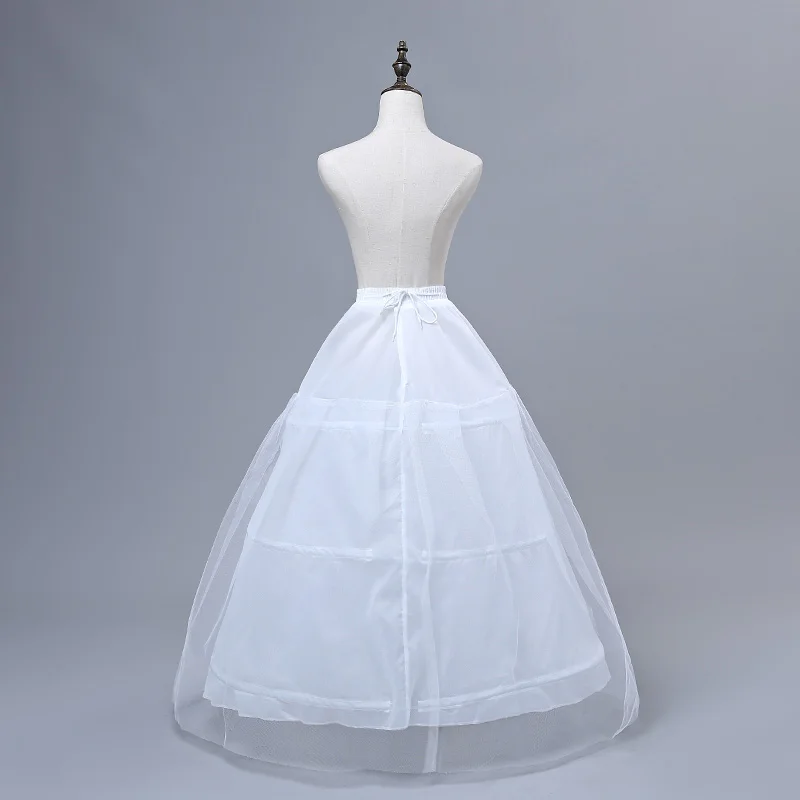 JIERUIZE In Stock Free shipping High Quality White Petticoats 3 Hoops Wedding Accessories For Wedding Dresses Bridal Gowns